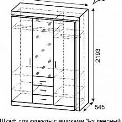 Шкаф для одежды с ящиками 3-х створчатый б/зеркала Люмен 15 | фото 3